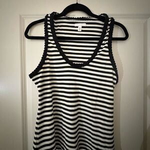 H&M Black and White Fitted Sleeveless Tank Top